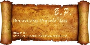 Borovszky Perpétua névjegykártya